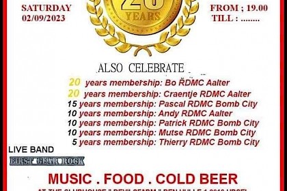 Check out the gallery 20 years anniversary party RDMC Aalter 2 september 2023 part1